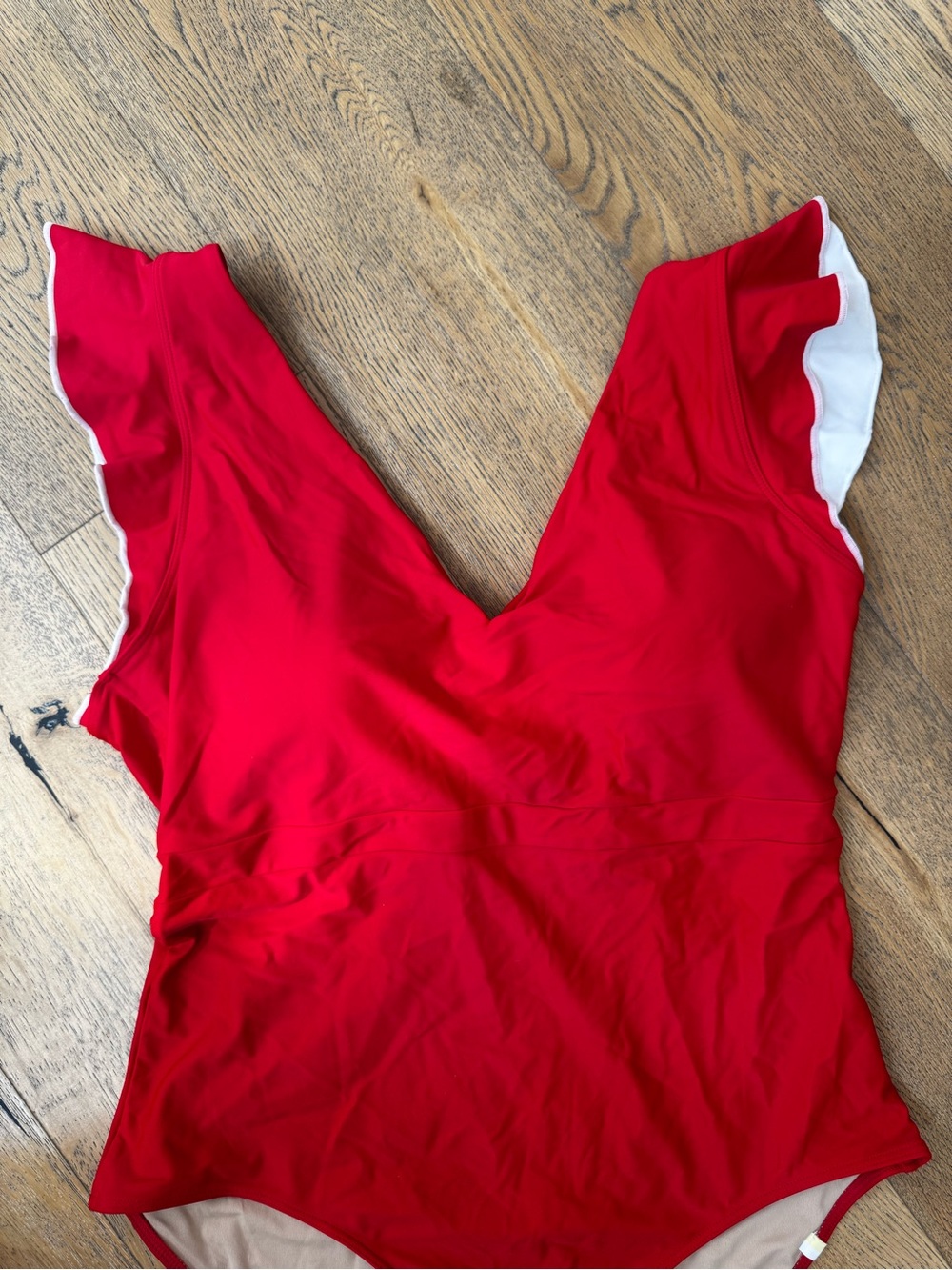 Summersalt Red One-Piece Swimsuit with Ruffle Shoulder - Picture 2 of 4